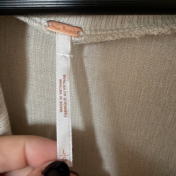 Free People Natural Beige Sundown Cowl Neck Ruched Mini Dress - Picture 3 of 6